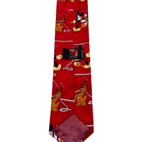 Vintage Disney Mickey Mouse Unlimited Red Neck Tie - Picture 1 of 4